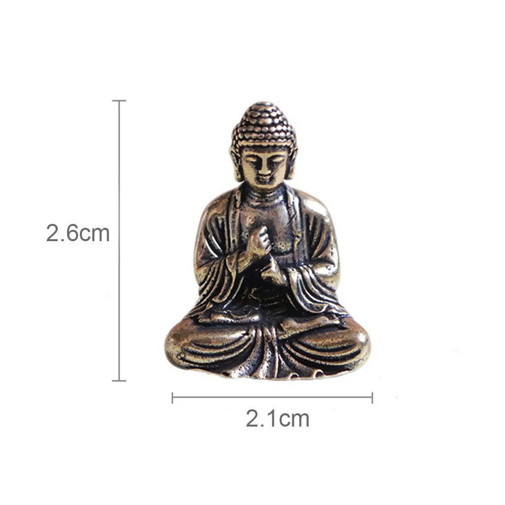 10 stk mini messing siddende Buddha statue figur til rejse buddhisme tilbedelse hjem kontor skrivebordsdekoration