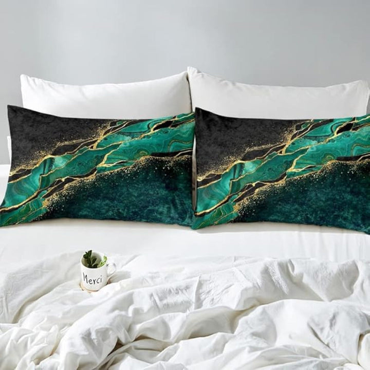 Jade Opulent Gold Accent Duvet Cover Set