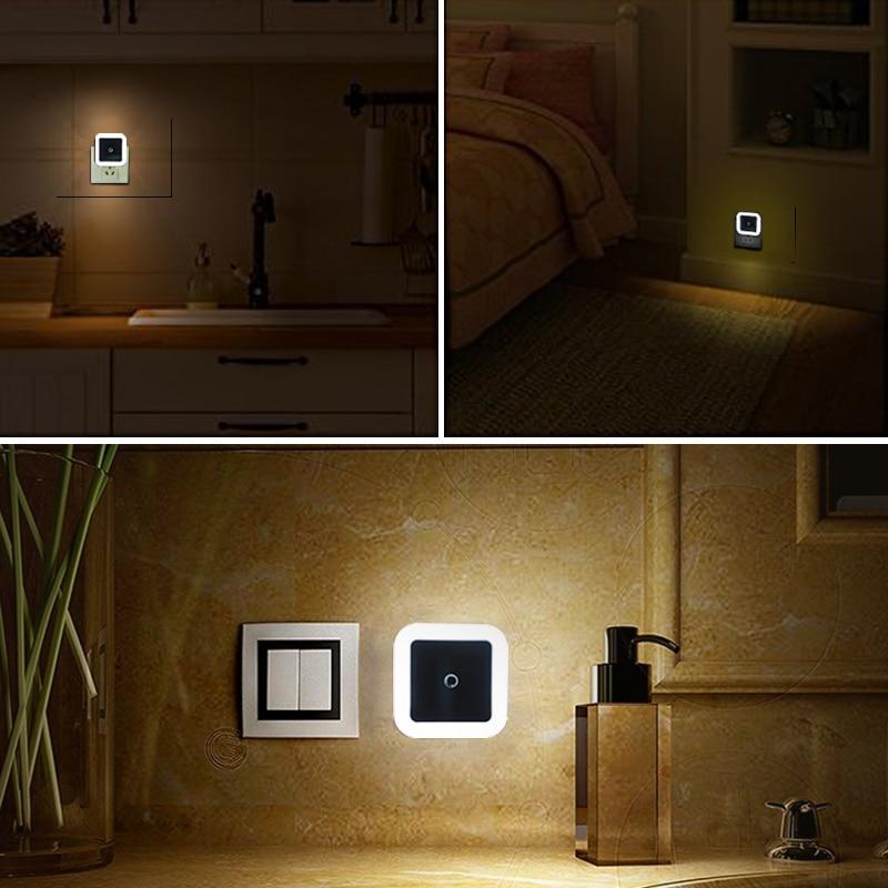 LED Natlys Mini Lys Sensor Kontrol 110V 220V EU US Stik Energibesparende Lampe Til Børn Stue Soveværelse Belysning