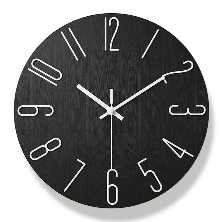 Rammeløs Vægur lavet af Træ – Nordisk Minimalistisk Stille Ur til Moderne Hjem Deko