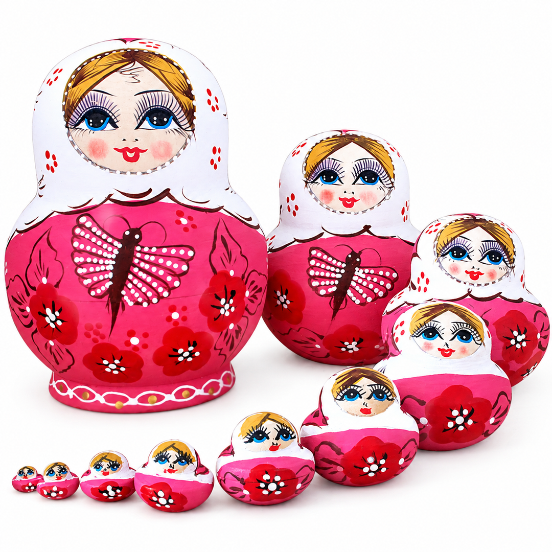 10 stk./sæt træ russiske matryoshka dukker