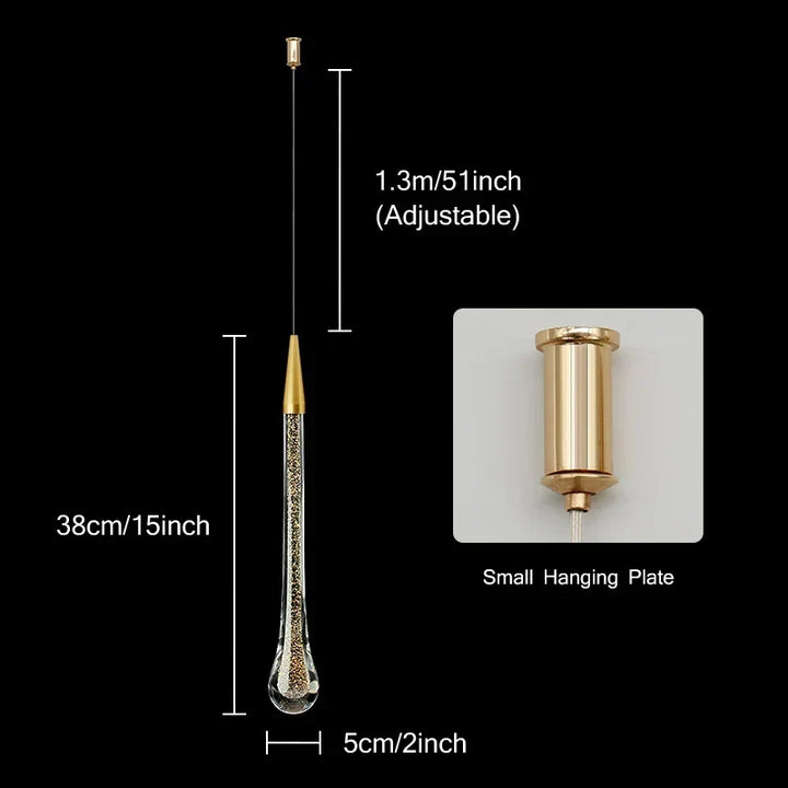 Krystal LED Pendellamper: Perfekte til Soveværelser, Spisestuer, Bar - Vanddråbe Lysekrone, Trappe Lampe til Indretning