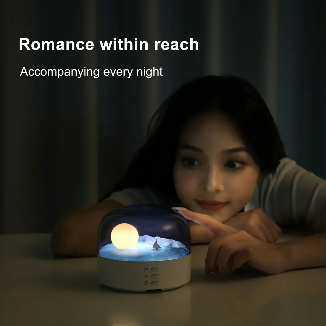 3D Mysterious Moon LED Natlys Højttaler |