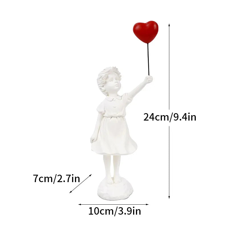 Dropshipping Banksy Skulptur Samling Blomster Kast Statue Pop Art Moderne Ballon Pige Figurine Kontor Hjem Dekoration