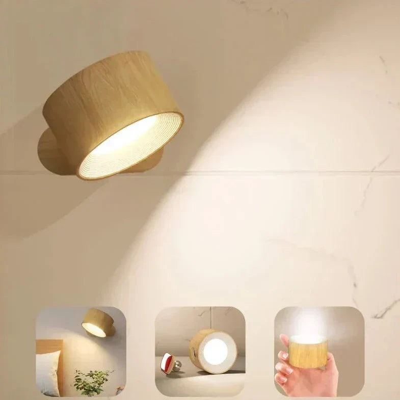 Spotlight Trådlampe - 360° Rotation, Dæmpbar, Genopladelig Væglampe