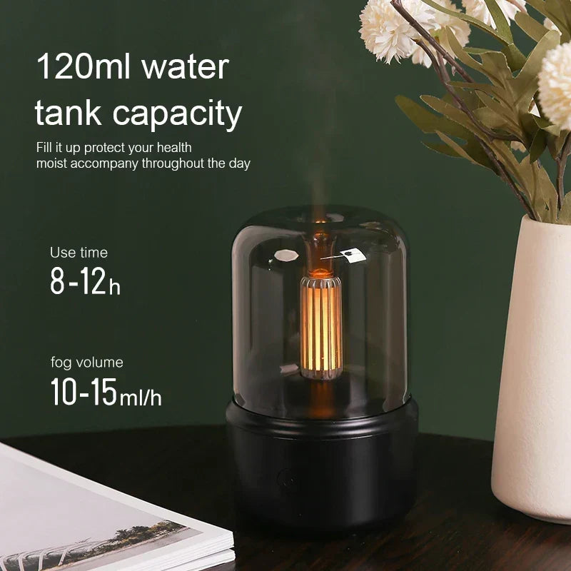 Retro Aroma Diffuser med Nattelys - USB Essential Oil Luftfugter til Hjem og Kontor