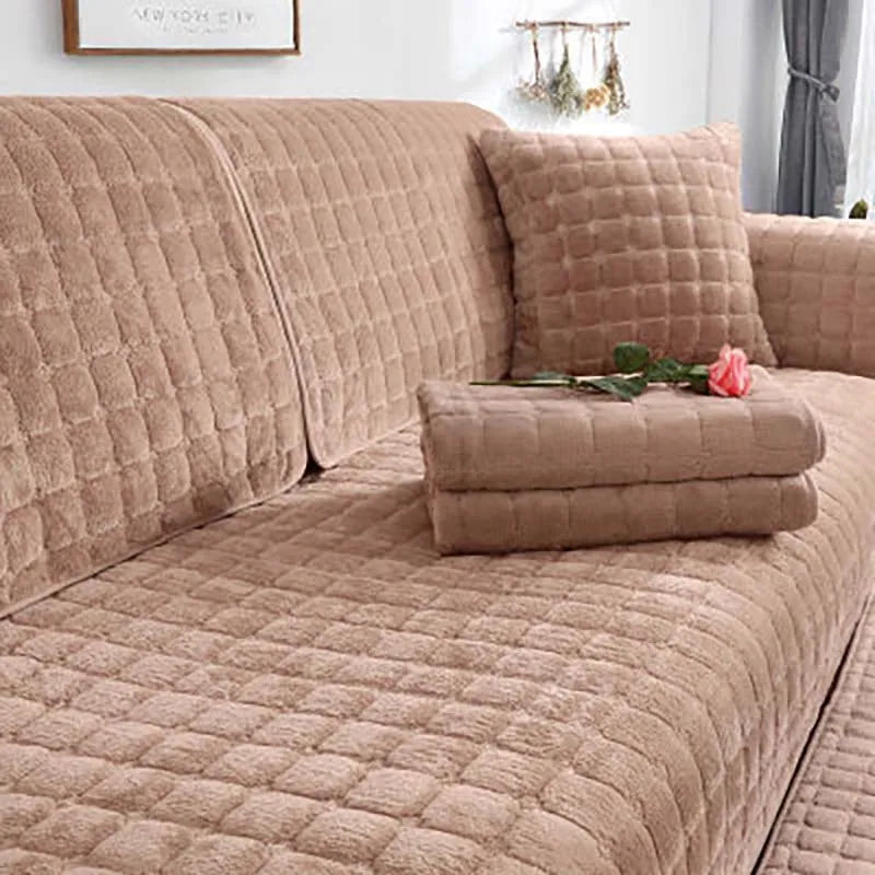 Hyggeligt Blødt Tykt Plys Non-Slip Sofa Cover |