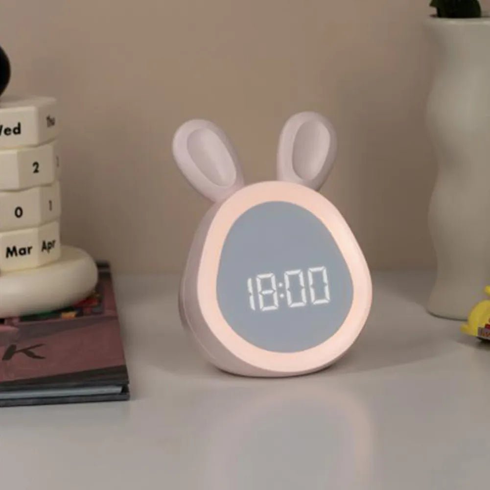 Børnealarmur i Kaninform med LED Natlys - BunniGlow