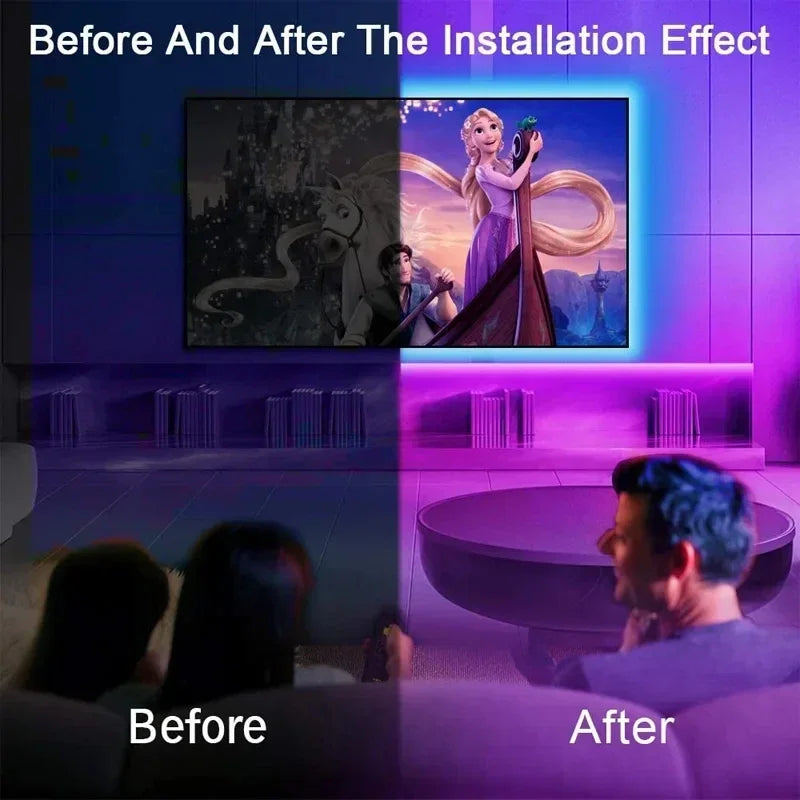 USB RGB LED Strip Lys med App Kontrol til Rum &amp; TV Baggrundsbelysning Dekor