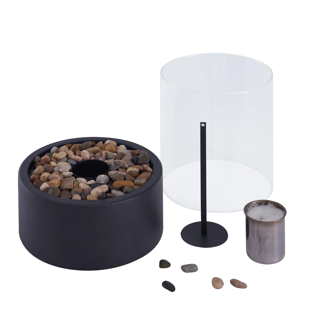 Stilfuld og moderne bordlampe med ild