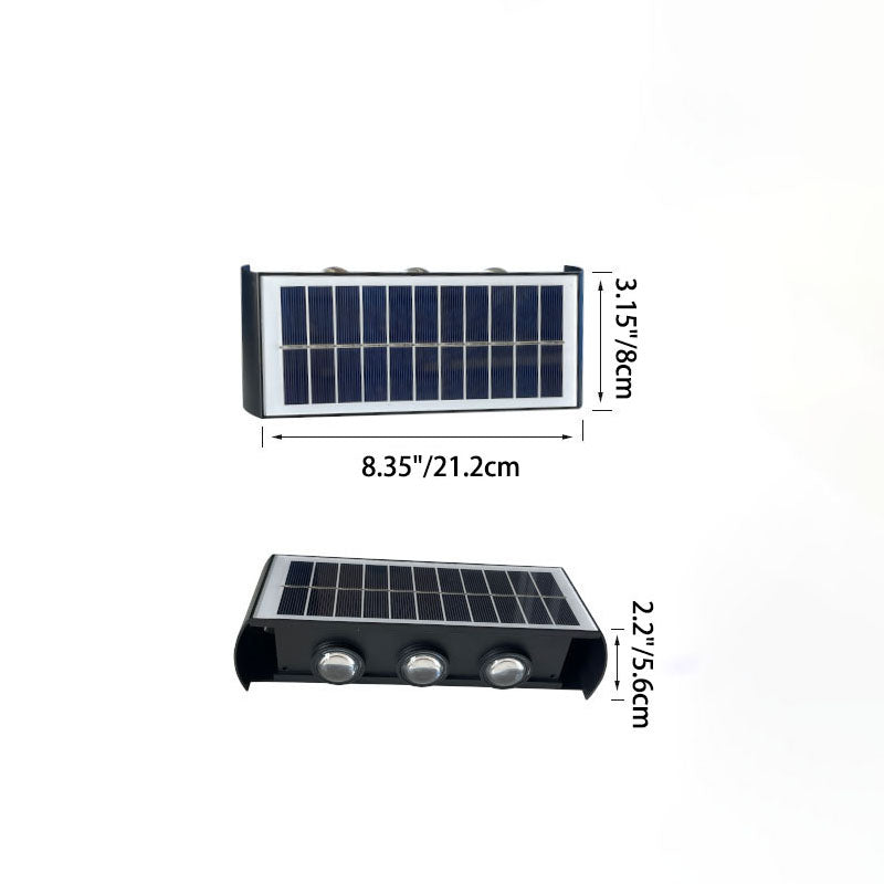 Moderne Enkelhed Sol Vandtæt Rektangulær ABS PMMA LED Væglampe til Udendørs Patio
