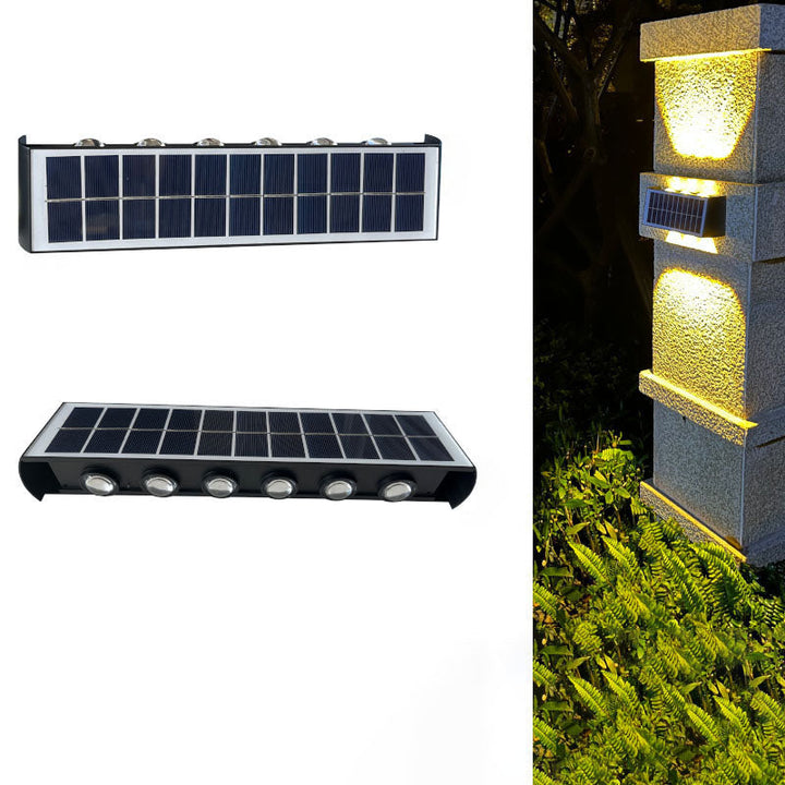 Moderne Enkelhed Sol Vandtæt Rektangulær ABS PMMA LED Væglampe til Udendørs Patio