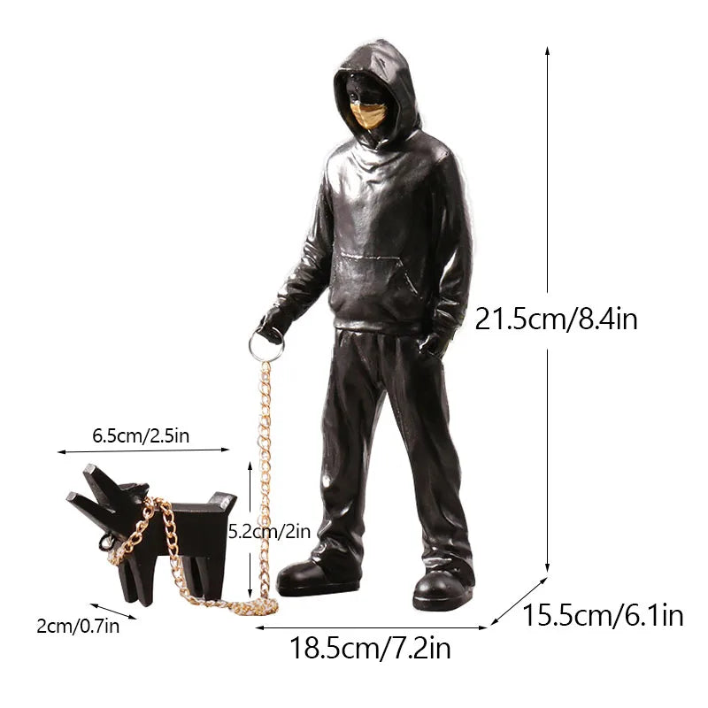 Dropshipping Banksy Skulptur Samling Blomster Kast Statue Pop Art Moderne Ballon Pige Figurine Kontor Hjem Dekoration