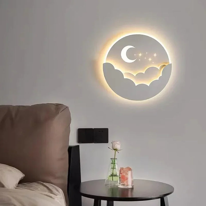 Magisk LED Væglampe – Måne &amp; Stjerner Natlys