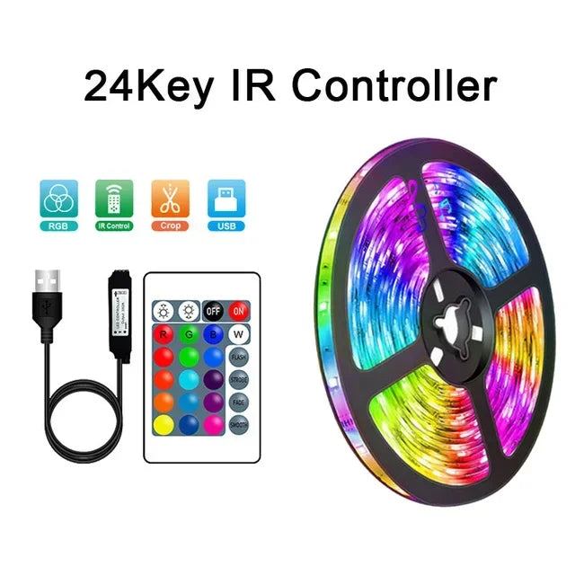 USB RGB LED Strip Lys med App Kontrol til Rum &amp; TV Baggrundsbelysning Dekor