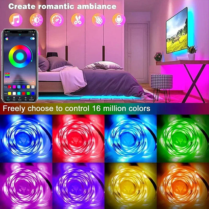 USB RGB LED Strip Lys med App Kontrol til Rum &amp; TV Baggrundsbelysning Dekor
