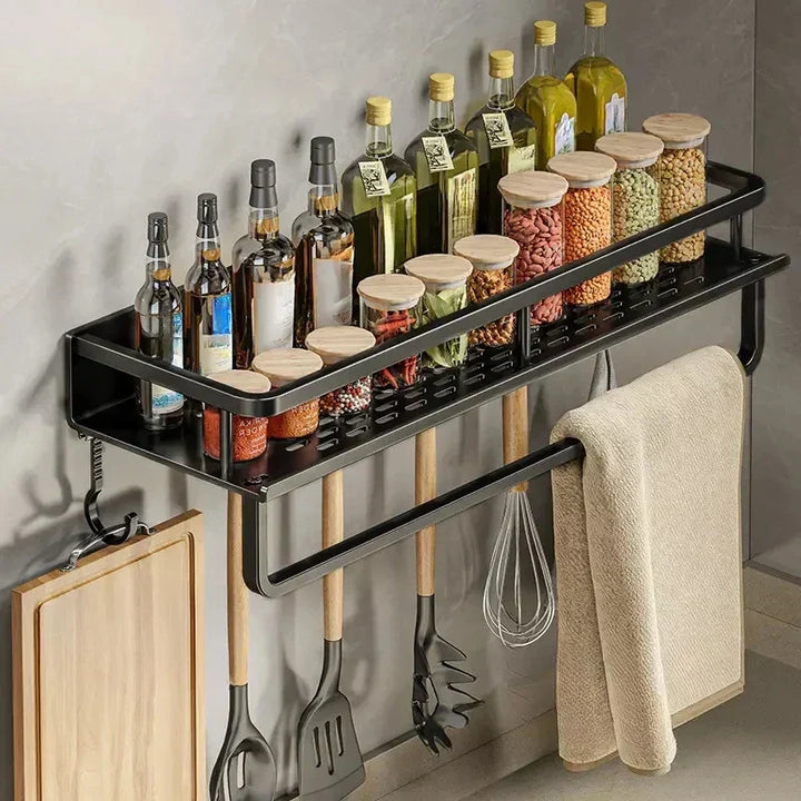 KitchenStyle – Elegant Væghylde til et Organiseret Køkken
