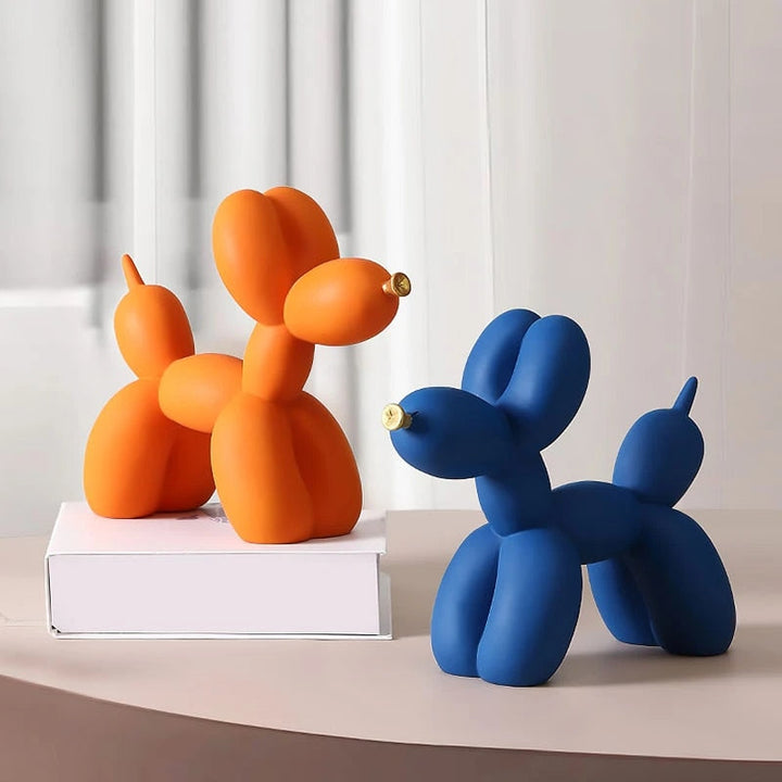 Luksuriøs boligindretning, ballonhund dekoration, kontorbord tilbehør, dyreindretning, moderne populær kunst, nordiske statuer