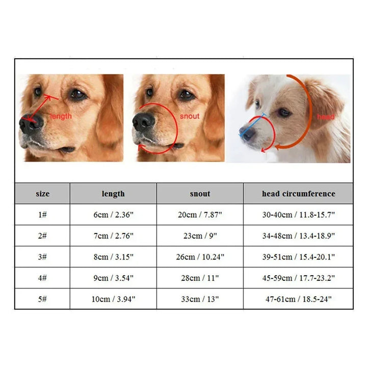 Justerbar Silikone Hundemuzzle | Antibide, Træning &amp; Gø Kontrol