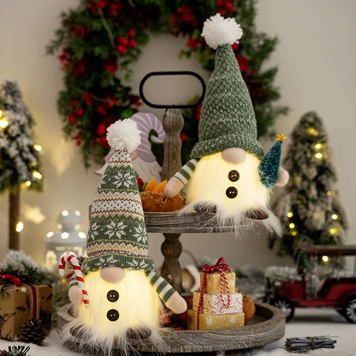 Jule Gnom Dekoration | LED Nattelys | Varm Glød Ferie Ornament