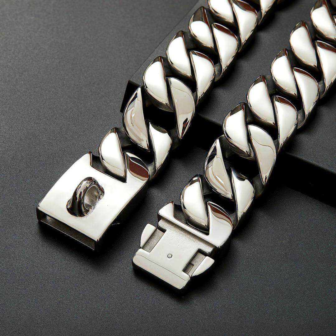 Styrke Nakke Metal Hundehalsbånd – Robust Rustfrit Stål Halsbånd til Store Hunde