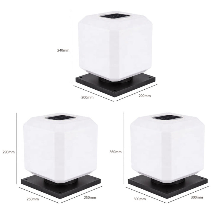 003 Solar Square Udendørs Post Lys LED Vandtætte Væglamper, Størrelse: 20 cm (Tricolor Lys)