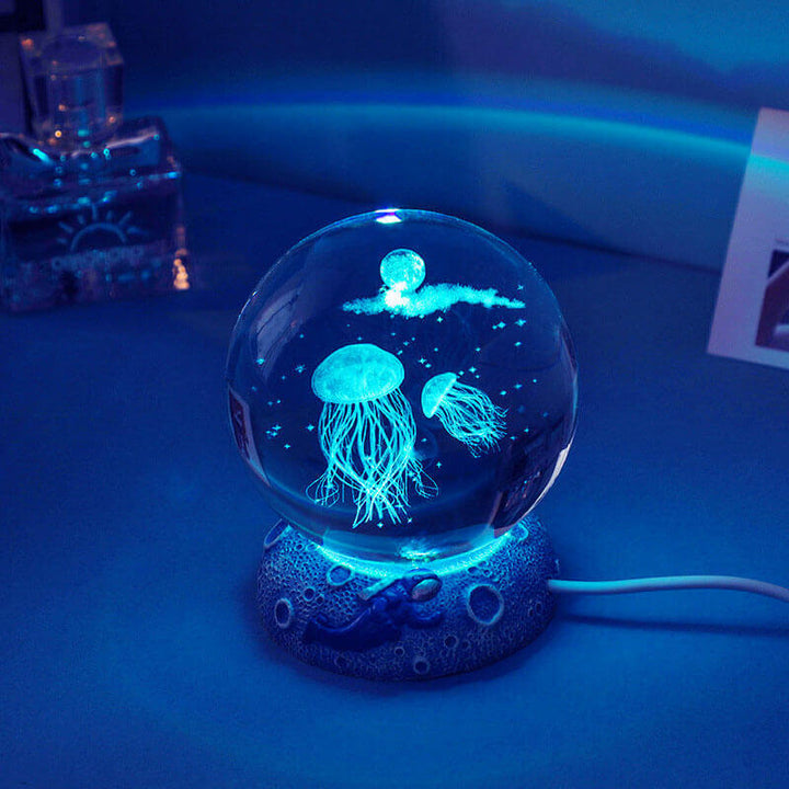 Underwater World Krystal Kugle Nattelys