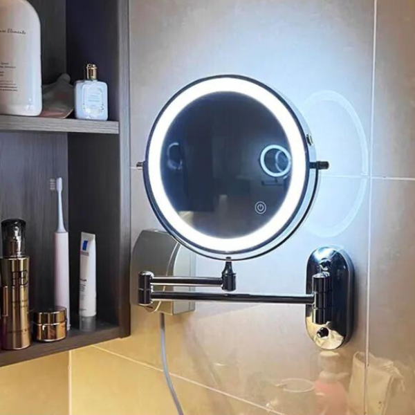 Professionel LED Makeup Spejl Dobbelt-Sidet Udsigt og Stærkt Lys