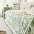 Verdure Blad Mønster Chenille Sofa Betræk