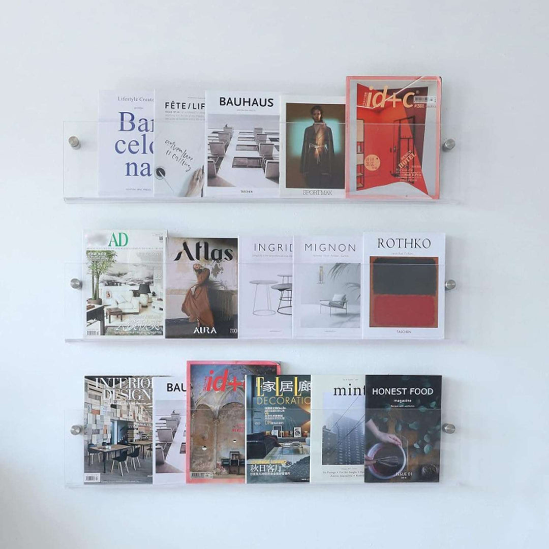 Acryl Væghængt Flydende Magazine Rack