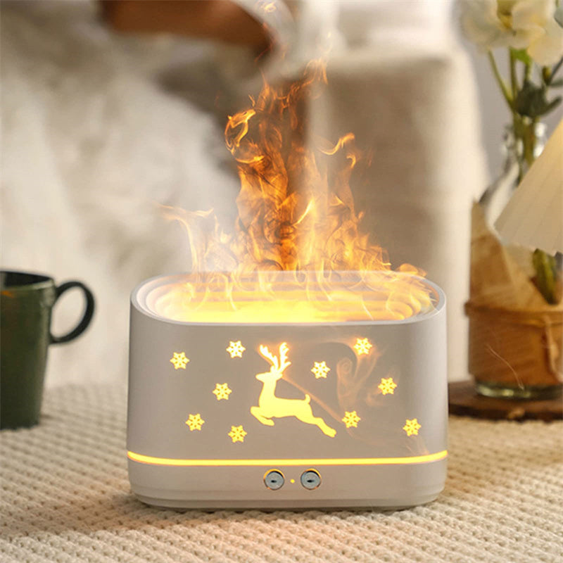 Hvid rensdyrdiffuser med flammelys