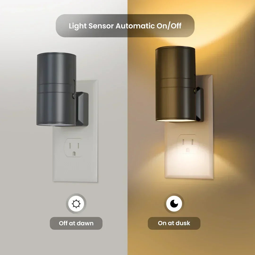 Dæmpbar Stik-Natlampe med Bevægelsessensor - LED Lys til Soveværelser, Gange og Trapper