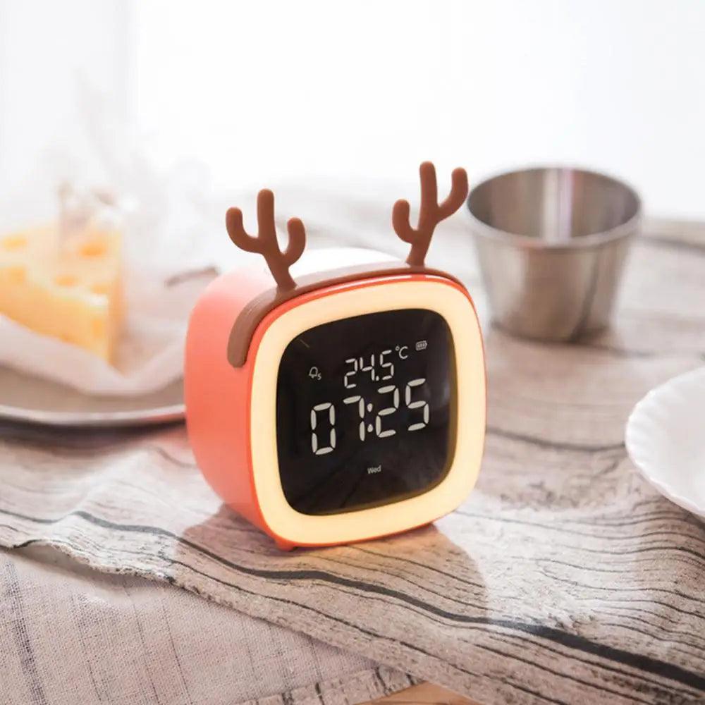BunnyGlow - LED Vækkeur – Nattelys med Digital Skærm &amp; Timer