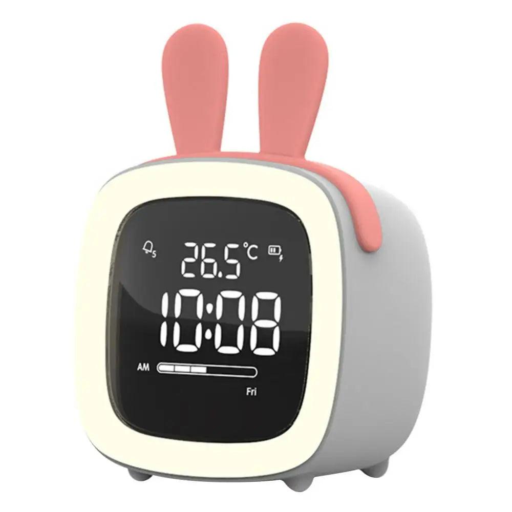 BunnyGlow - LED Vækkeur – Nattelys med Digital Skærm &amp; Timer