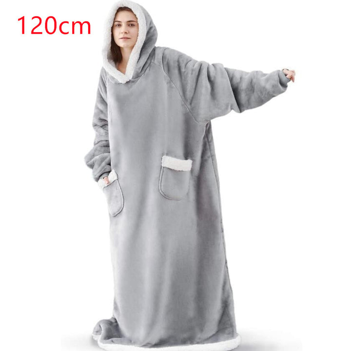 Oversize hoodie-tæppe med teddyfor