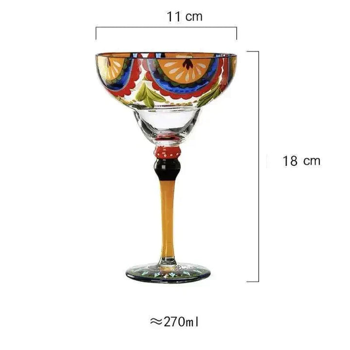 farverig Margarita Cocktailglas