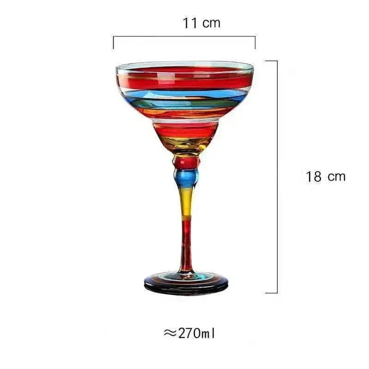 farverig Margarita Cocktail Glas