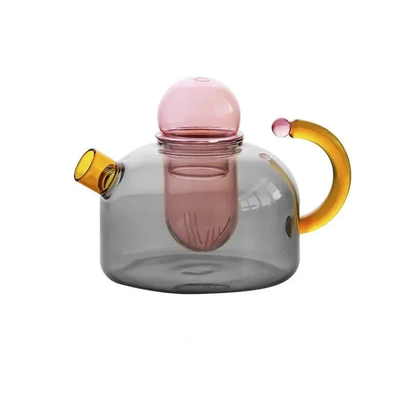 Kontrastfarvet Gennemsigtig Teapot &amp; Kop Sæt