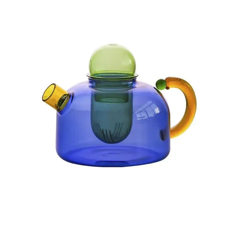 Kontrastfarvet Gennemsigtig Teapot &amp; Kop Sæt