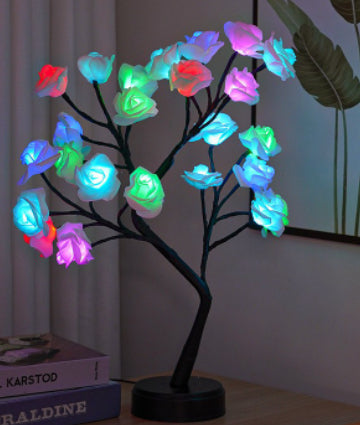 Rosentræ lampe med lysende roser