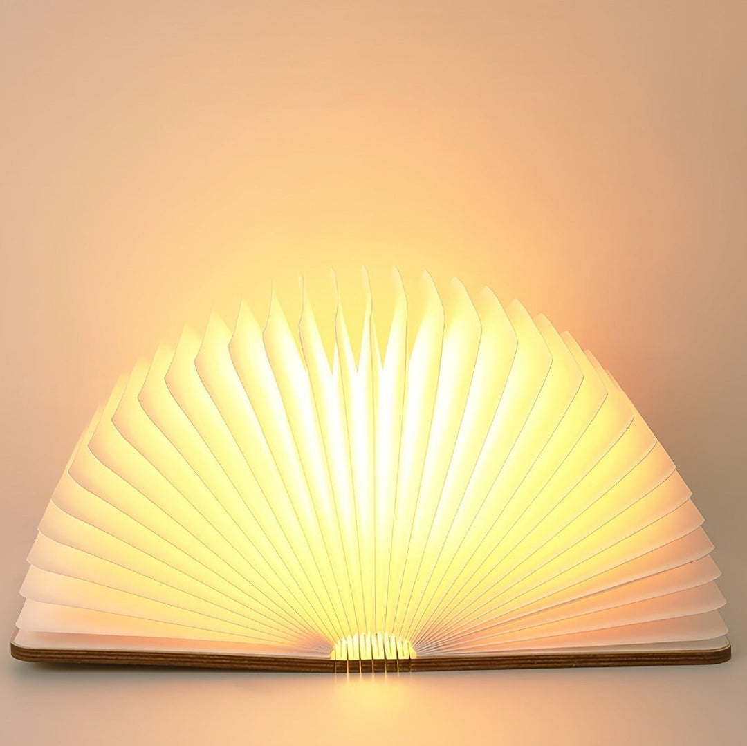 📖 Træ Bog Lampe - Til Skrivebord Studie Gave Dekoration Lys