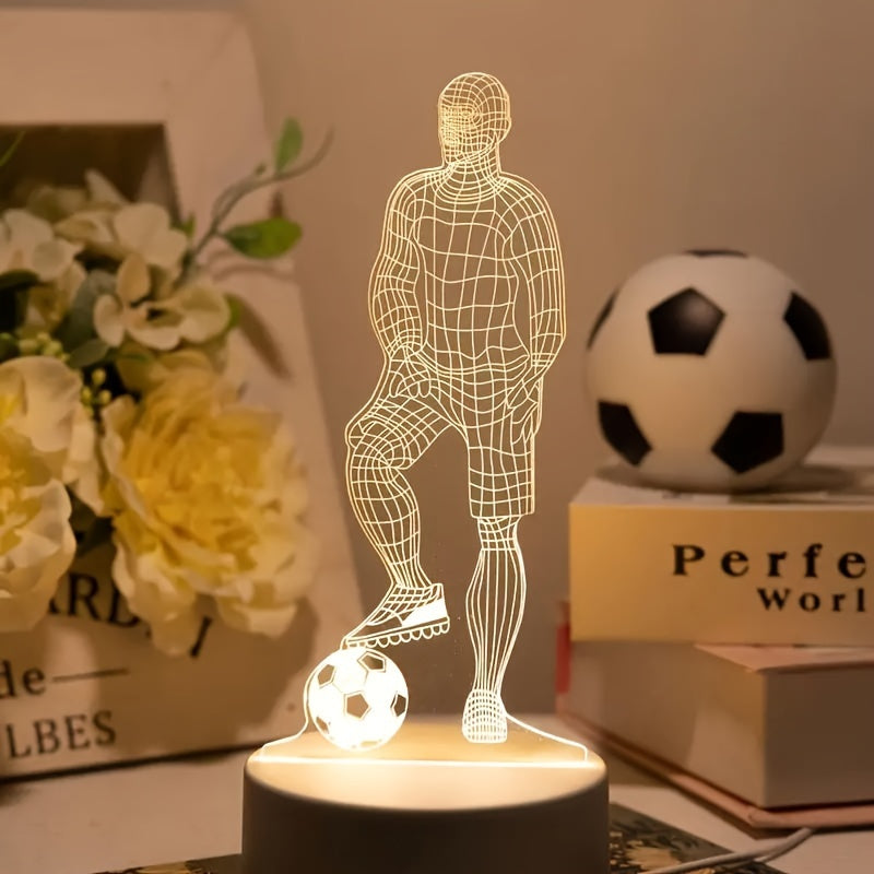 Fodboldspiller 3D Lampe – For en sporty atmosfære