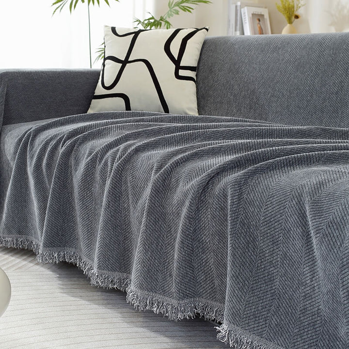 Chenille Sofa Cover Herringbone Fryns Design