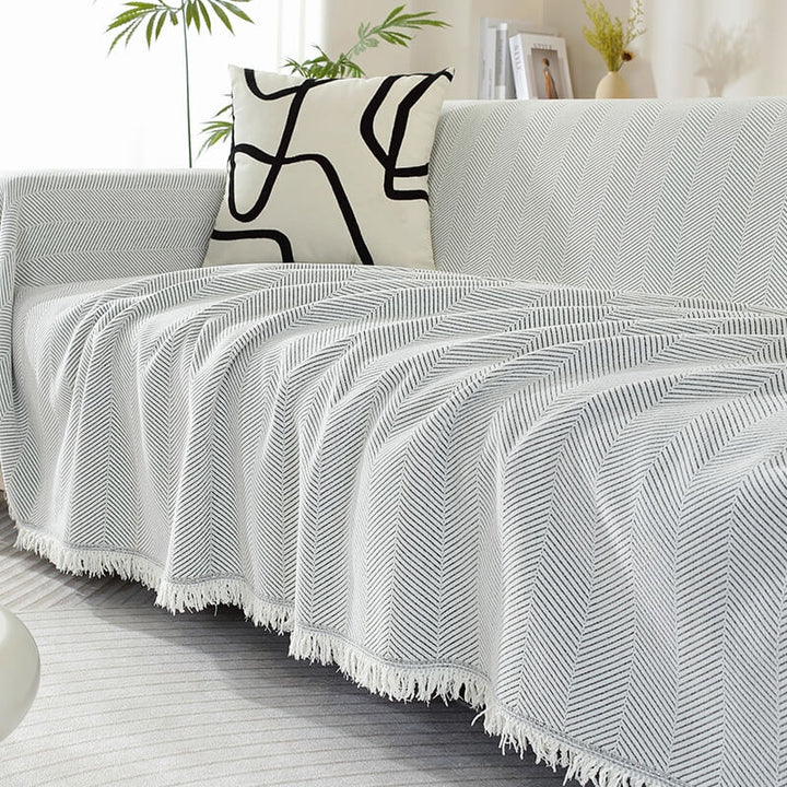 Chenille Sofa Cover Herringbone Fryns Design