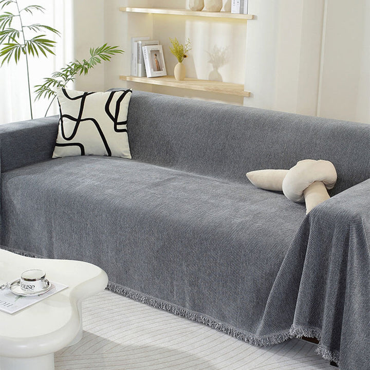 Chenille Sofa Cover Herringbone Fryns Design