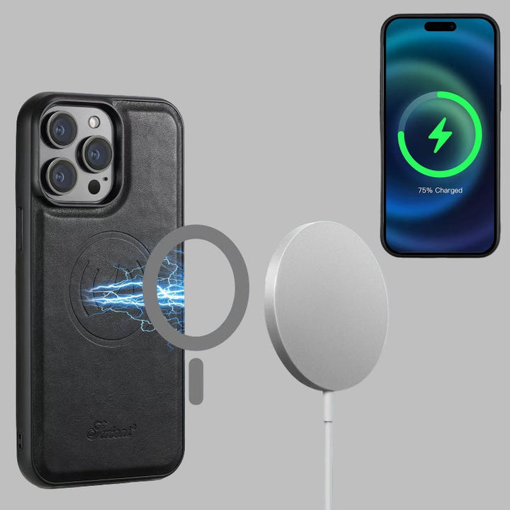 LuxCase Læder Telefonetui med Kortlomme og Stativ – Velegnet til iPhone |