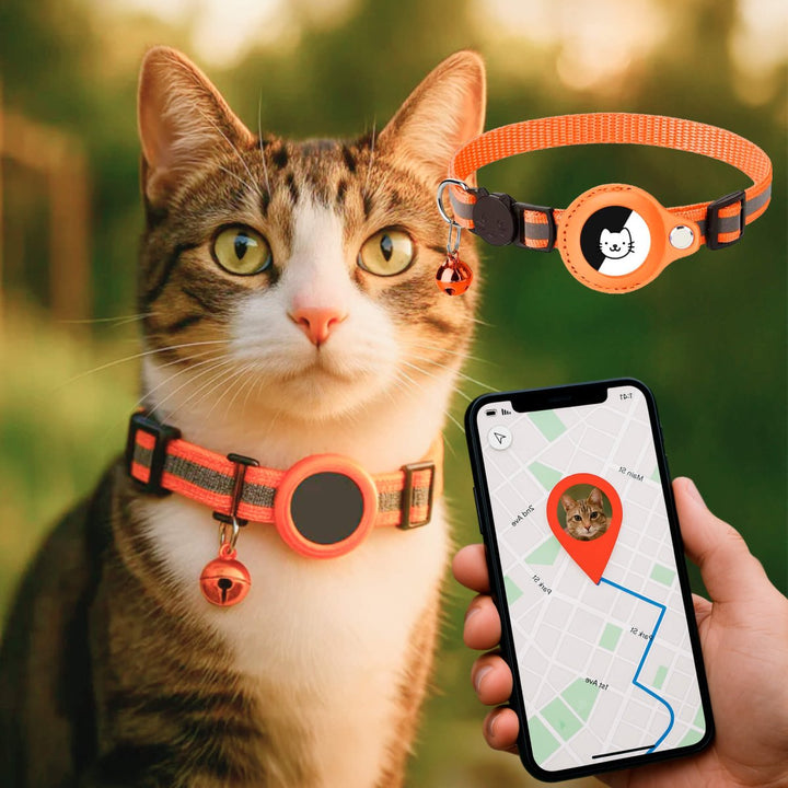 FELITRACK – GPS Tracker Halsbånd til Kat med Reflekterende Design