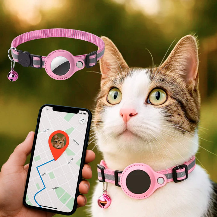 FELITRACK – GPS Tracker Halsbånd til Kat med Reflekterende Design