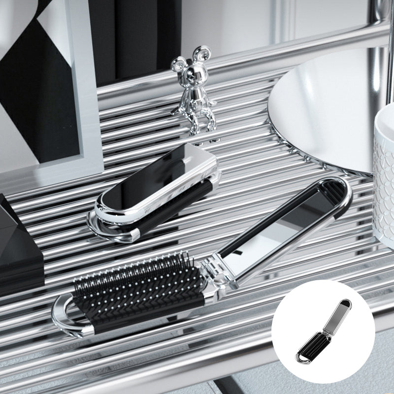 MirrorFlex Rejse Spejl Hårbørste | Foldbar &amp; Kompakt | Praktisk Styling På Farten