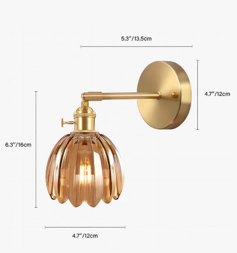 Blomst Knop Tulipan Glas Væglampe